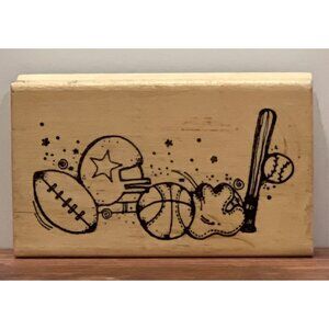 Hooks Lines & Inkers Sports Theme W M Rubber Stamp Dianne Hook 1993